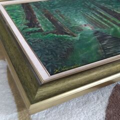 出羽三山参道」油彩画 油絵 風景画 原画 F10