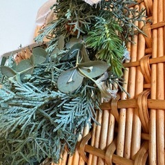 クリスマスリース　(A)　フレッシュ　ハンドメイド　猫の画像