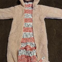 フワモコうさぎのロンパース  ピンク  80cmの画像