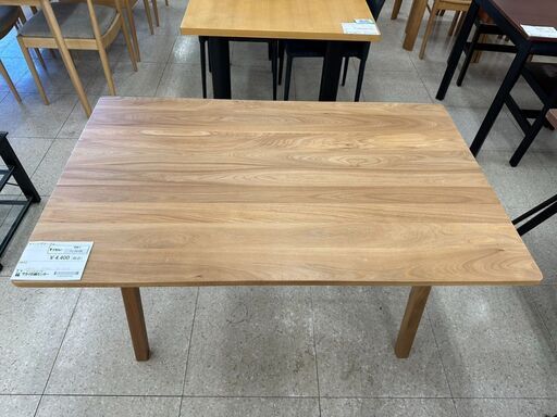 ★ジモティ割あり★ ㈱もしも ダイニングテーブル ライトブラウン H65×D75×W120 クリーニング済み TJ10129