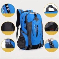 登山用リュック　防災リュック　バックパック　リュック　大容量　撥水　防災　キャンプ　アウトドア　ブラック　黒の画像