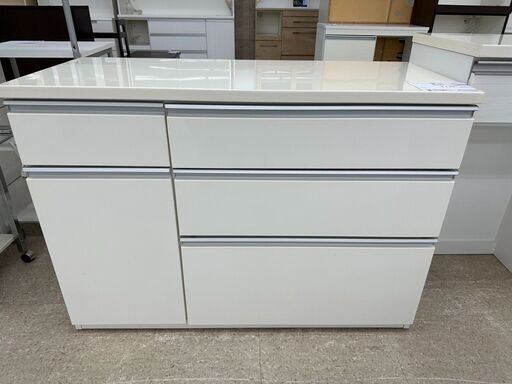 ★ジモティ割あり★  キッチンカウンター 白 H85.5×D50×W119.5 クリーニング済み TJ10135
