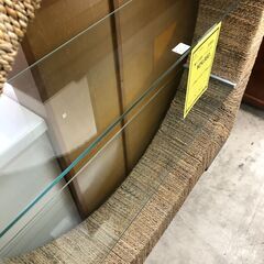 値下げしました！アジアン オープンシェルフ パーテーション 飾り棚 ウォーターヒヤシンス ラック ディスプレイ クリーニング済 堺市 石津【ジャングルジャングルサカイ石津店】の画像