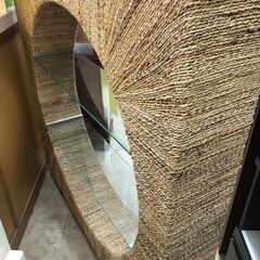 値下げしました！アジアン オープンシェルフ パーテーション 飾り棚 ウォーターヒヤシンス ラック ディスプレイ クリーニング済 堺市 石津【ジャングルジャングルサカイ石津店】の画像