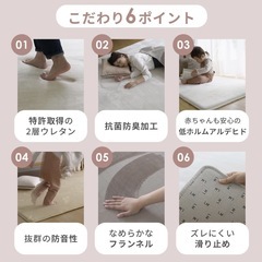 ラグマット190cm×190cm（約2畳相当） 洗える 2層ウレタン　 の画像