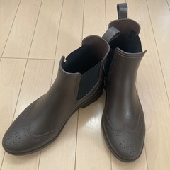【雨具】長靴　ブーツ　ブラウン　Mサイズ