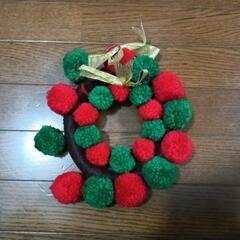 大小3点セット手作りクリスマスリースフェルトと毛糸で作成の画像