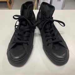 コンバース　converse　スニーカー　25.5㎝　靴　アスレチックシューズ　ハイカット　ミドルカット　黒　ブラック　中古品　③の画像