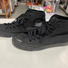 コンバース　converse　スニーカー　25.5㎝　靴　アスレチックシューズ　ハイカット　ミドルカット　黒　ブラック　中古品　③の画像