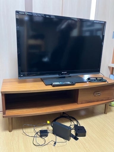 決まりました。テレビ　Apple TV 録画用HDD　テレビ台など