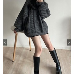 【新品未使用】グレイル　レザートラックソールロングブーツの画像