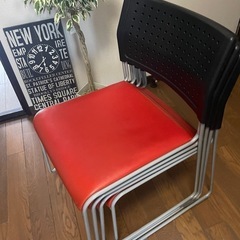 《引き取り決定》スタッキングチェア　4脚　オフィスチェア