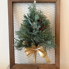 クリスマスツリー　フレッシュ　壁掛け　ハンドメイド　コニファー　...