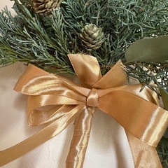 クリスマスツリー　フレッシュ　壁掛け　ハンドメイド　コニファー　ユーカリ　ドライフラワーの画像