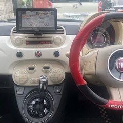 検査2年付/FIAT500 ツインエアラウンジ/ETC/ナビ/バックセンサー/前後ドラレコ/の画像