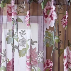 花柄カーテンの画像