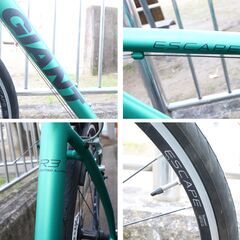 【1/5受渡終了】≪ZR129ジ限新≫GIANT/ジャイアント クロスバイク ESCAPE R3/エスケープ R3 3×8ギア 24段変速 グリーン系 Sサイズ 自転車 通勤/サイクリング フレーム/アルミニウムの画像