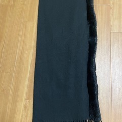 フリンジ付きファーショールの画像