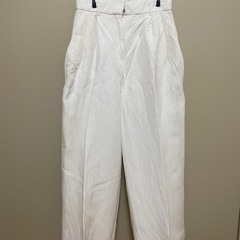 ホワイト ワイドパンツ サスペンダー付き 美品の画像