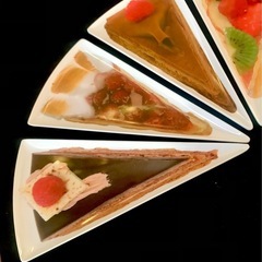 ケーキの柄のデザート用メラミン三角皿 6枚セットの画像