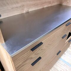 キッチンボード　unico ADDAY オーク節有突板　W1228×D450×H1800㎜の画像