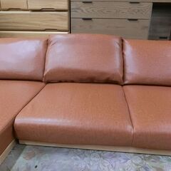 L型ローソファ　クッション付き　布製　W1900×D1250×H500㎜の画像