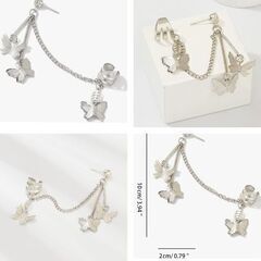 片耳用 /バタフライスタッドピアス イヤークリップの画像
