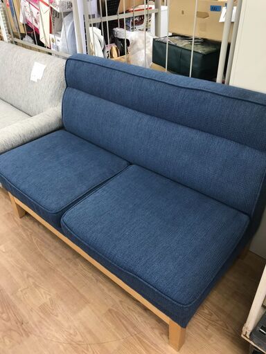 ★ジモティ割あり★ ２Pソファ　ブルー　 H85×W130×D70　 クリーニング済み KJ7243
