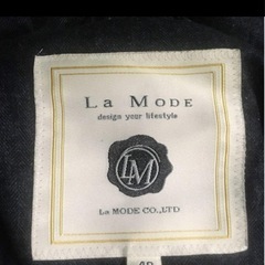 La MODE 黒 ファー付きダウンジャケット 40の画像