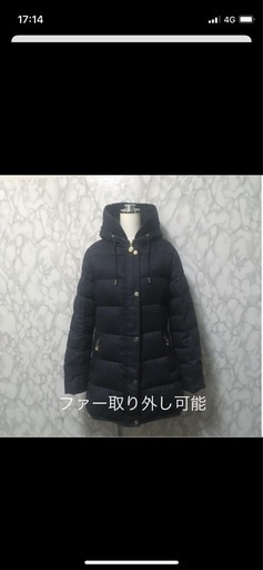 La MODE 黒 ファー付きダウンジャケット 40