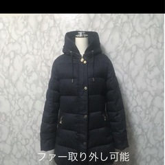 La MODE 黒 ファー付きダウンジャケット 40の画像