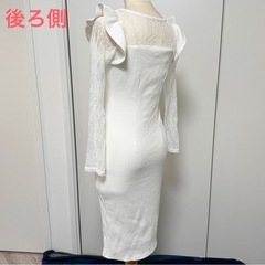 値下げ！【新品未使用】rienda レース袖＆肩フリル タイトワンピース Mサイズの画像