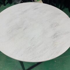 A096🉐モダン ラウンドテーブル コーヒーテーブル ホワイトマーブル 大理石