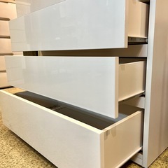 【武蔵小山店】【～4/14限定SALE！表示価格より20%お値引き！】 ハイチェスト フォウ FOW 80HC チェスト エナメルチェスト フルオープンレール フルスライドレール スライドレール ホワイト 5段 衣類収納 タンス 箪笥 整理タンス 衣装タンス 鏡面仕上げの画像