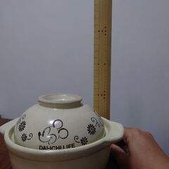 ミッキー柄の土鍋の画像