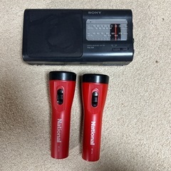 ナショナル懐中電灯　ソニーラジオ　防災