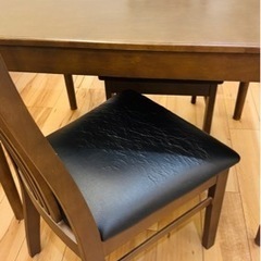 拡張加工ダイニングテーブルセット　90〜120cm 椅子2脚の画像