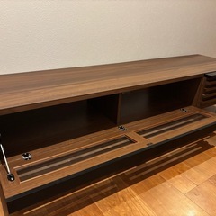 テレビ台 ローボード テレビボード 150 完成品 北欧 おしゃれ 木製 格子 TV台 TVボード テレビラック 収納 茶 ブラウン ナチュラル シンプル モダン 40インチ  50インチ LEON レオン150ローボードの画像