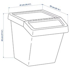 SORTERA ソルテーラ 分別ゴミ箱 ふた付, ホワイト, 60 lの画像