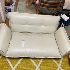 ソファベッド ２人掛け ソファ ベージュ 中古  ベッドの画像
