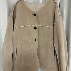 ボアコーデュロイリバーシブルジャケット LBC ベージュ アウター 冬物の画像