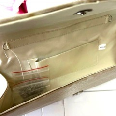 クラッチ ショルダー バック パーティー サテン ブラック ゴールド 結婚式 3way の画像