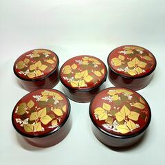 漆器 ミニお重箱 花柄 5個セット