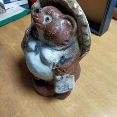【レトロ】たぬき置物【信楽焼】の画像