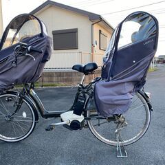 前後2人乗りの電動自転車（付属品：雨よけカバー・自転車カバーなど）
