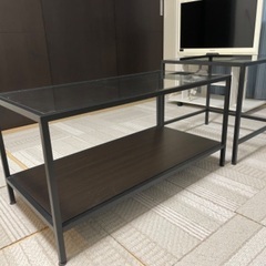 ガラステーブル　テーブル　組み替え可能の画像