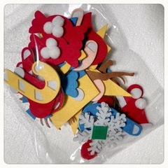 ꒰未使用꒱壁掛け クリスマスツリー夢可愛い 赤ちゃんからお年寄りまでOK安心素材の画像