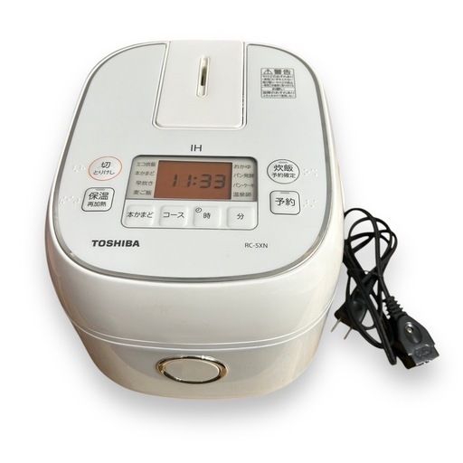 【美品】TOSHIBA 東芝  IHジャー炊飯器 RC-5XN 3合炊き　2020年製