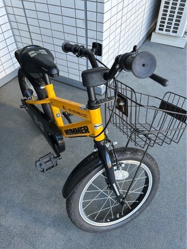 ?子供用自転車 ハマーキッズ 16-TZ（イエロー）補助輪＆スタンド付き　16インチ 身長100～115cm自転車 