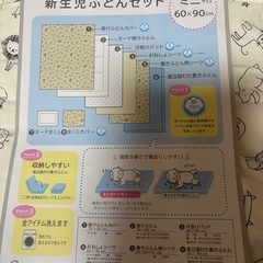 【未使用有り】新生児ふとんセット　ミニサイズ　60×90の画像